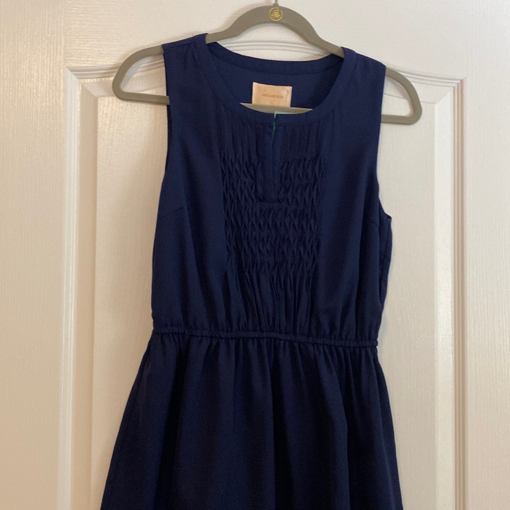 Skies Are Blue Dress, Size Small, Navy Blue